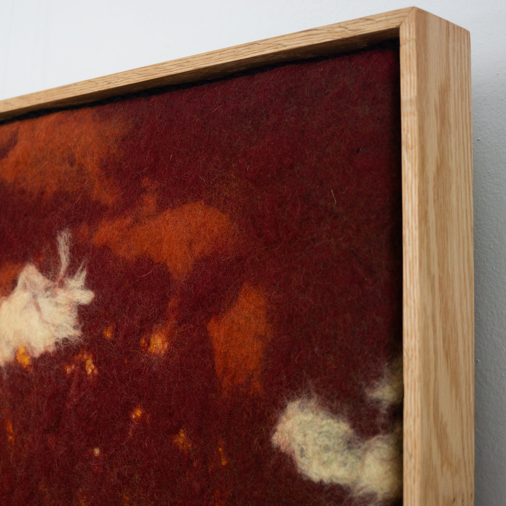 handmade acoustic panel artwork made of sheep wool