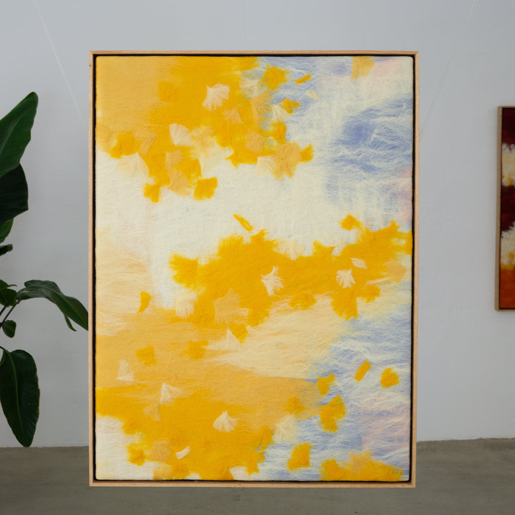 handmade acoustic panel artwork made of sheep wool
