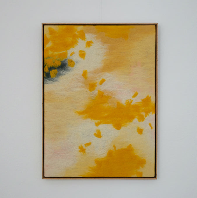 handmade acoustic panel artwork made of sheep wool