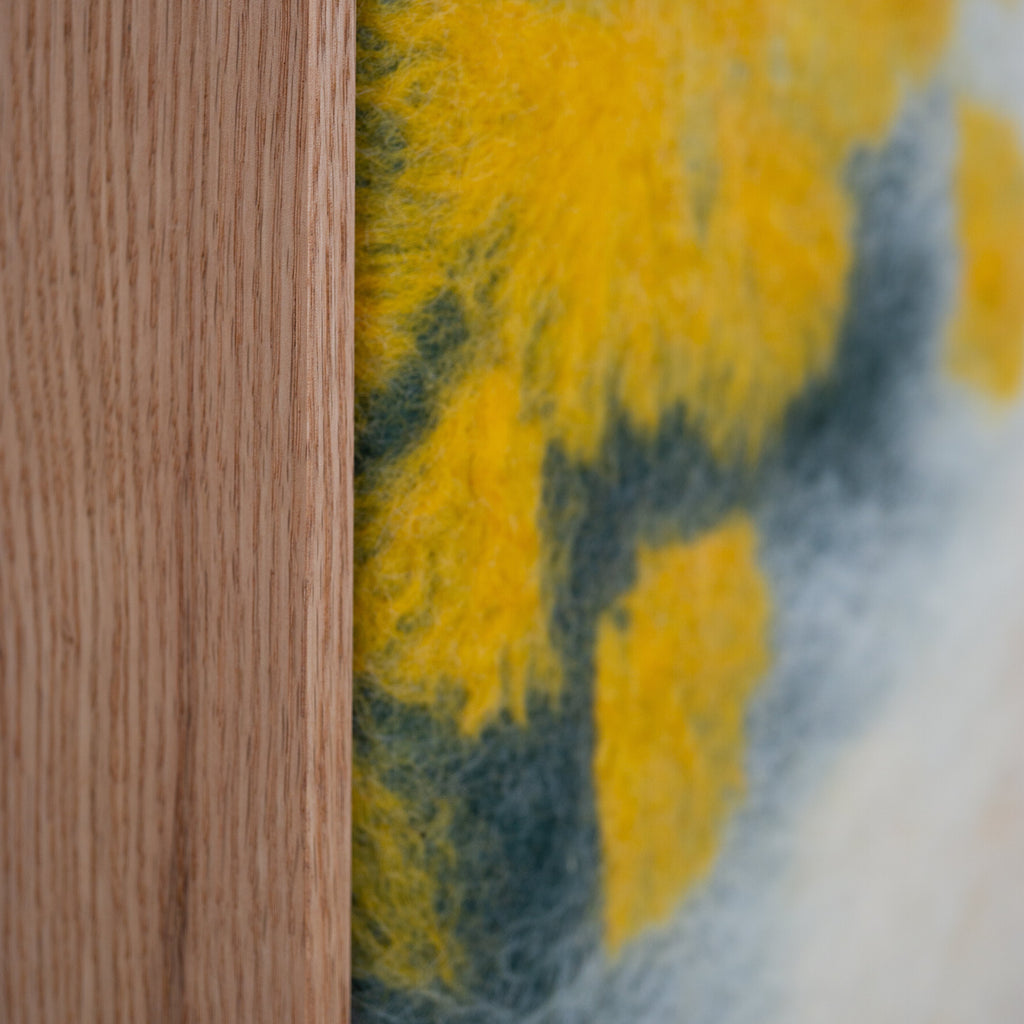 handmade acoustic panel artwork made of sheep wool