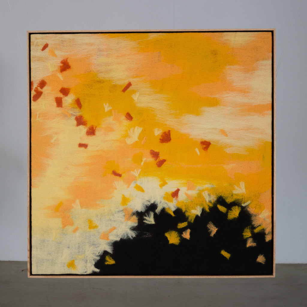handmade acoustic panel artwork made of sheep wool
