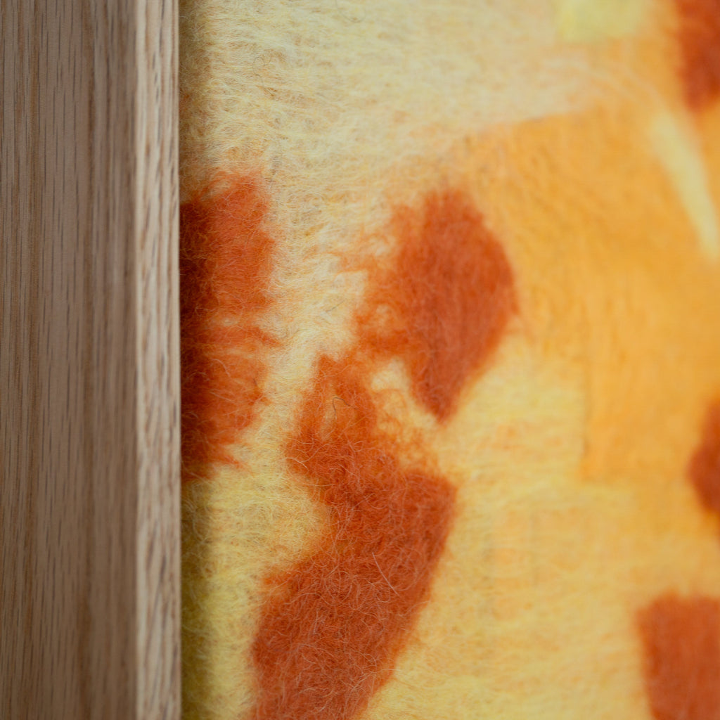 handmade acoustic panel artwork made of sheep wool