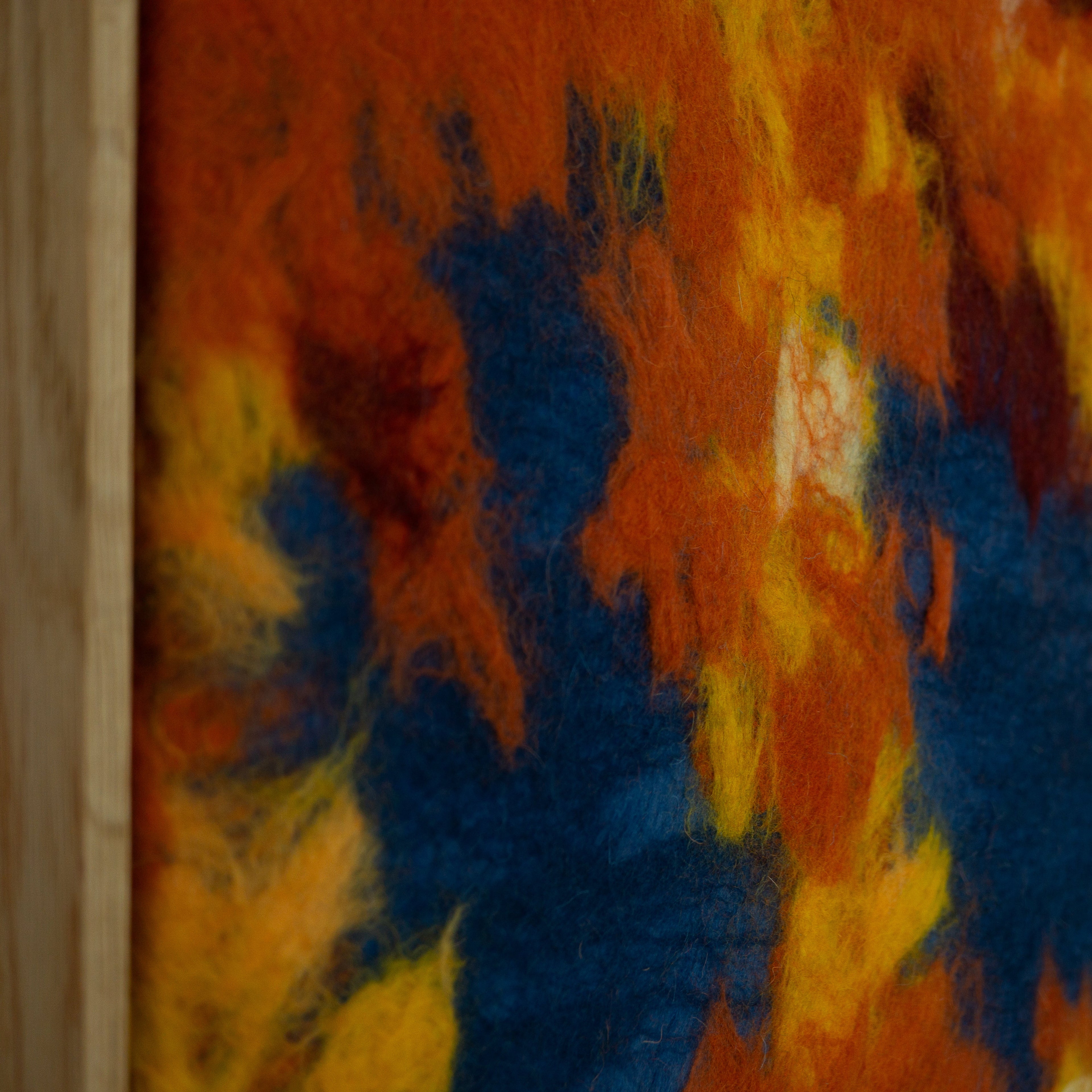 handmade acoustic panel artwork made of sheep wool