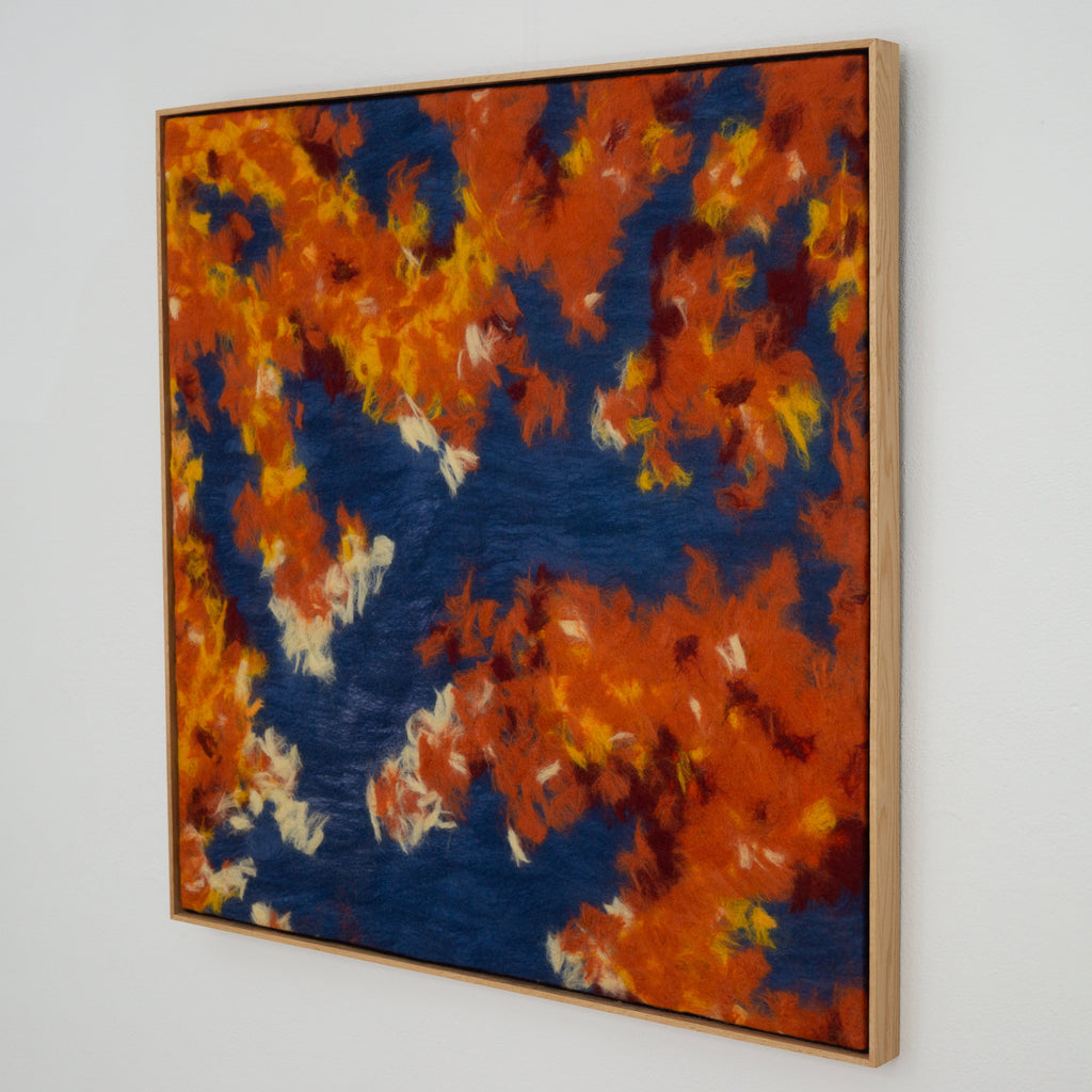 handmade acoustic panel artwork made of sheep wool