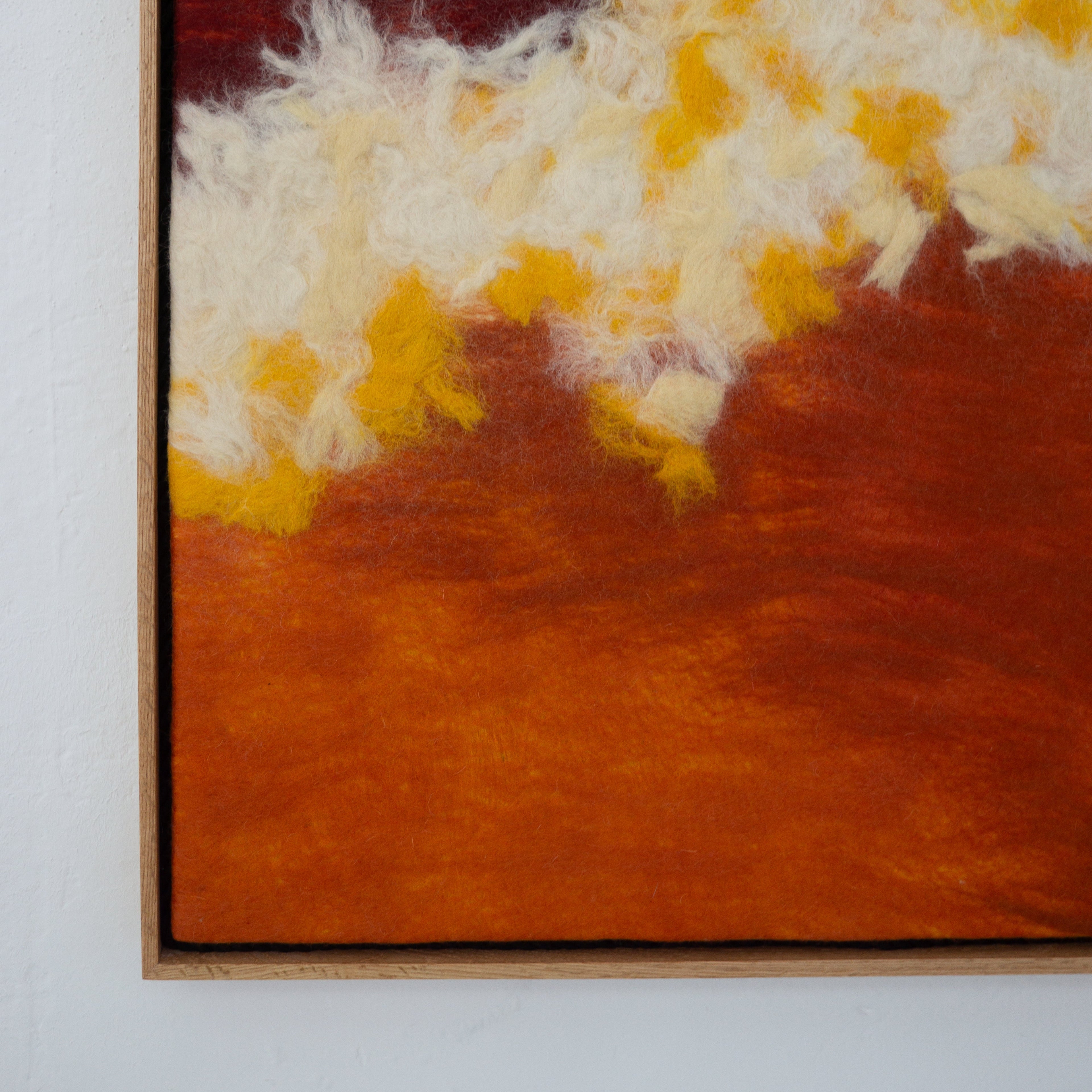handmade acoustic panel artwork made of sheep wool