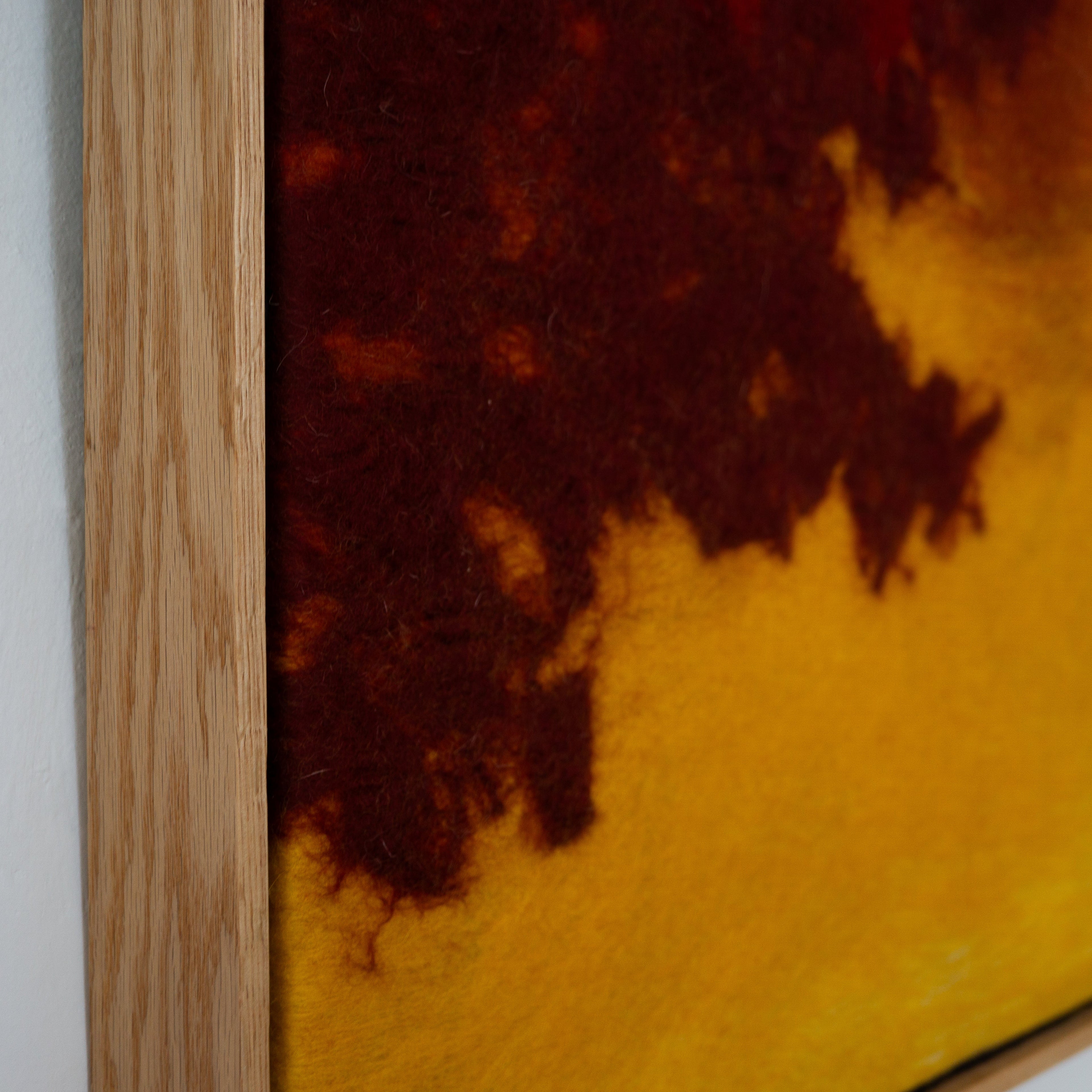 handmade acoustic panel artwork made of sheep wool