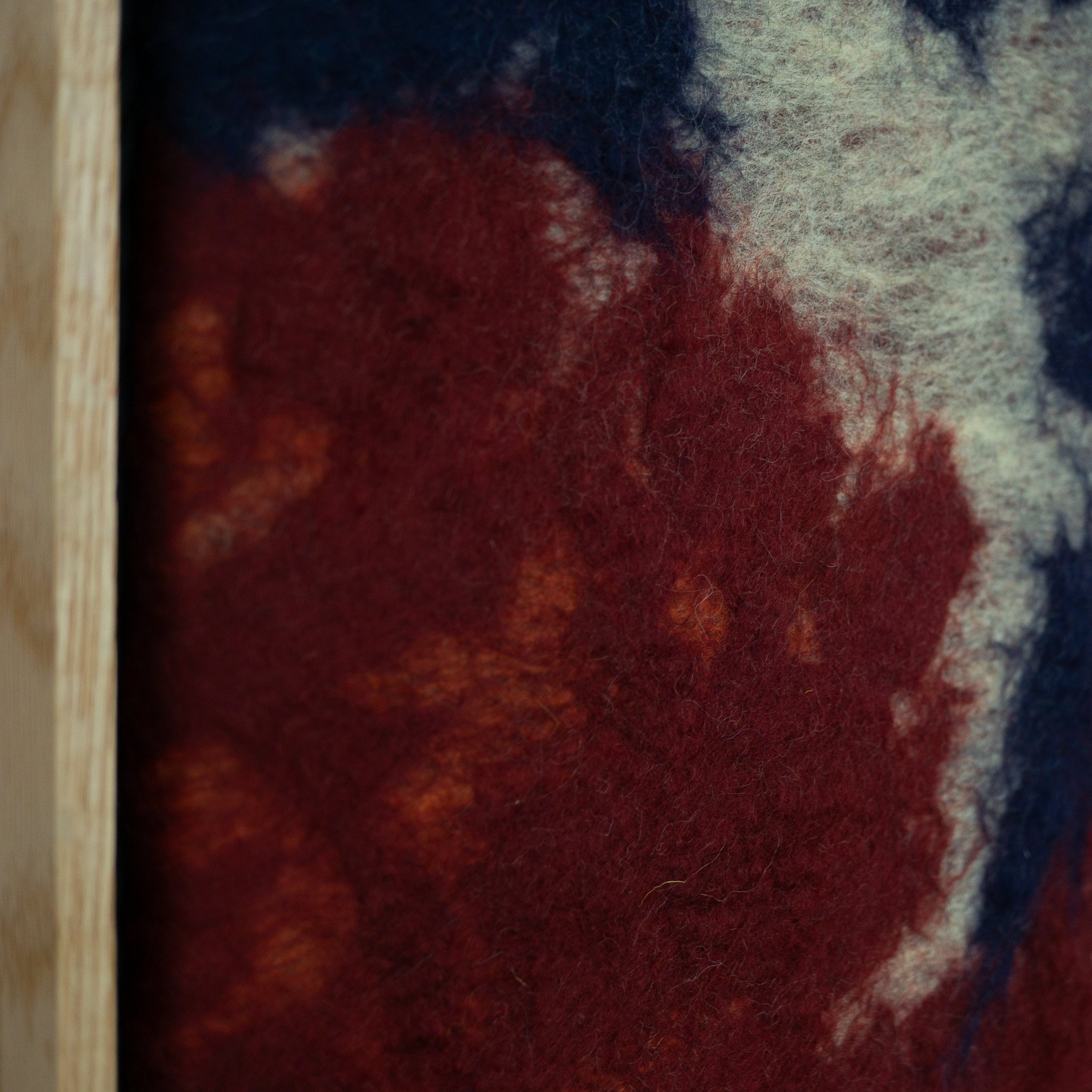 handmade acoustic panel artwork made of sheep wool