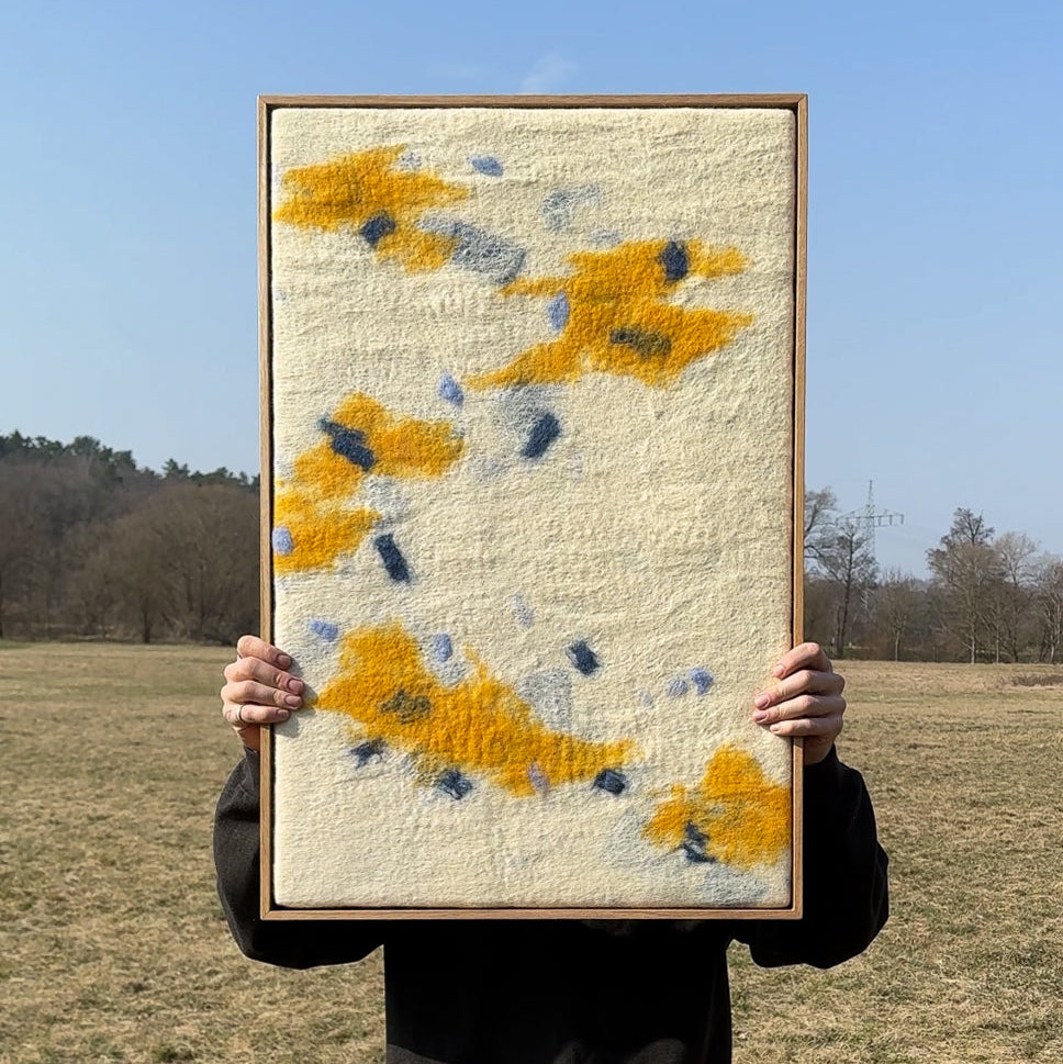 handmade felted acoustic panel artwork