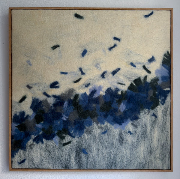 handmade acoustic panel artwork made of sheep wool