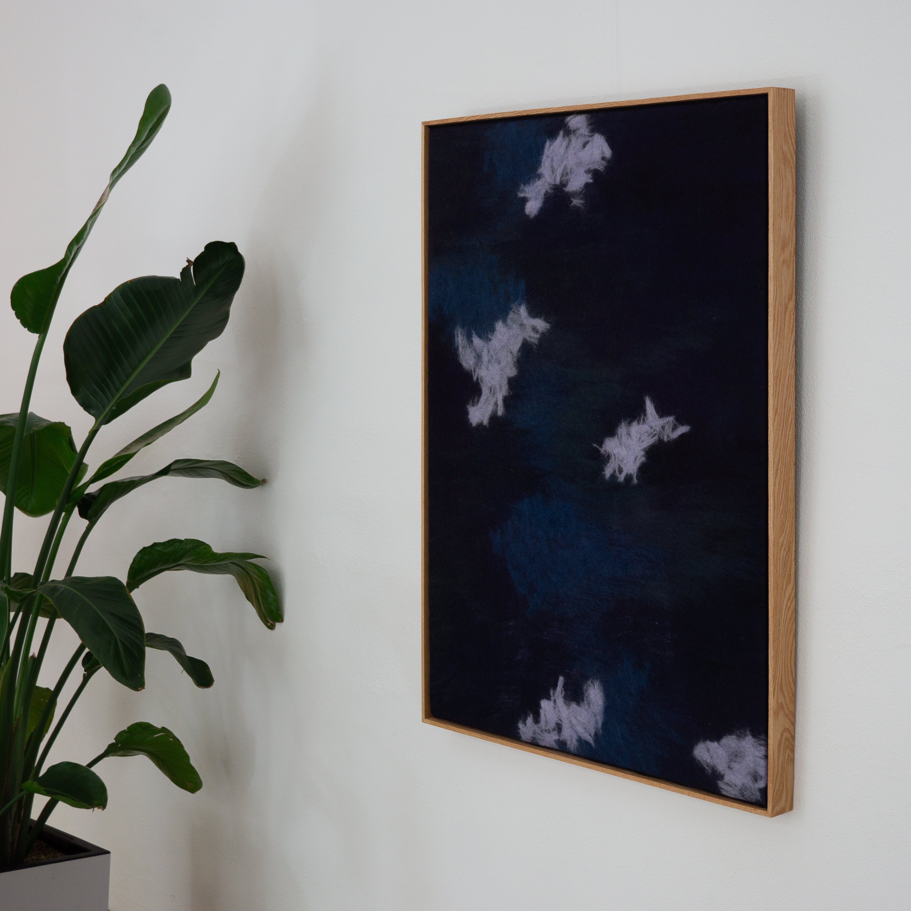 handmade acoustic panel artwork made of sheep wool