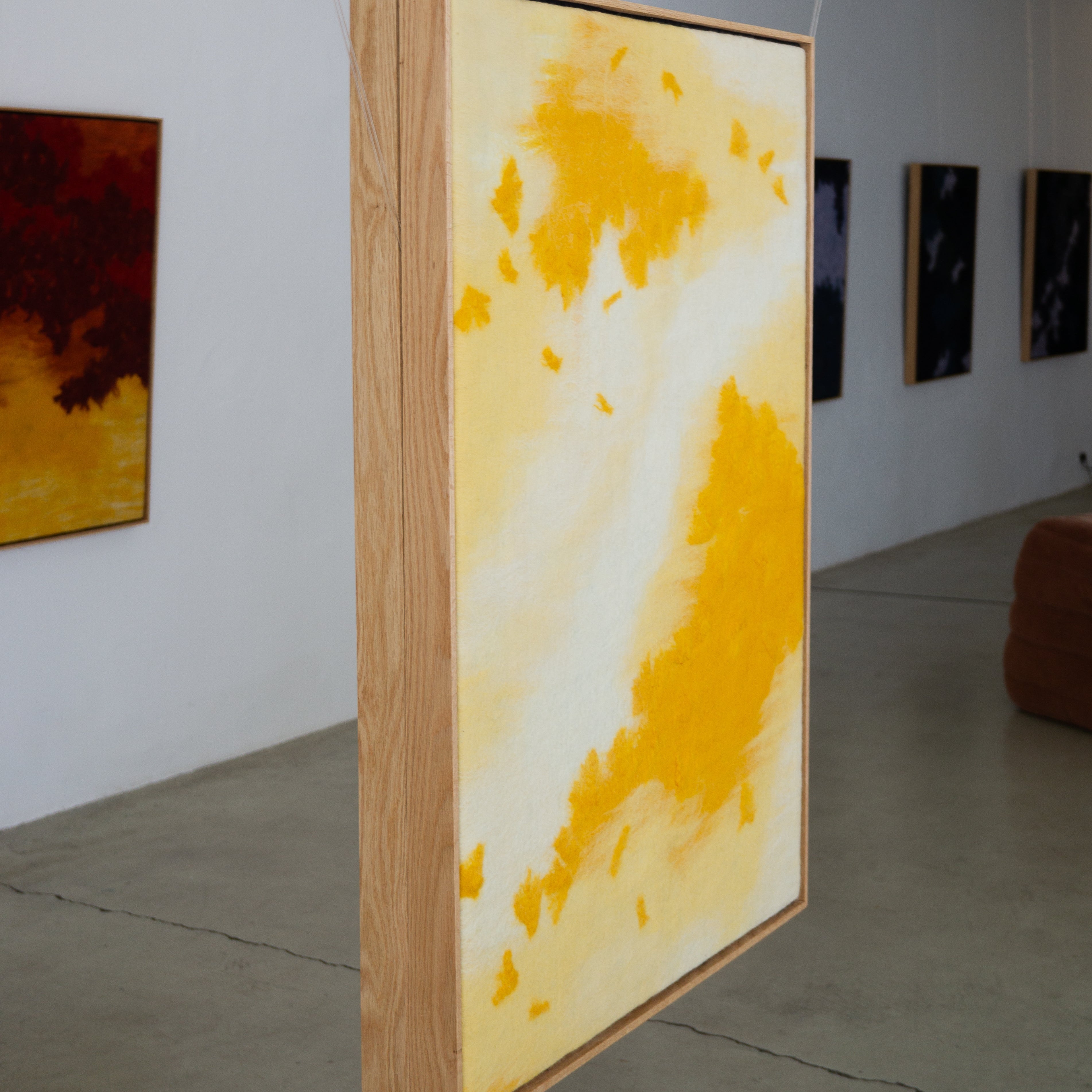 handmade acoustic panel artwork made of sheep wool